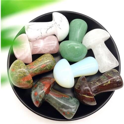 1PC Natural Big Green Aventurine Pink Crystal Mushroom Shaped Polished Stone Reiki Healing Gemstone Home Decoration Reki Gifts