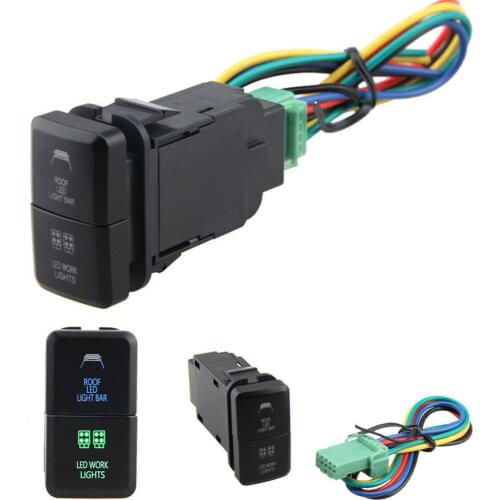 12V Car Push Switch Dual Colors LED Light Bar For Toyotaa Landcruiser Hilux RAV4 led roof light bar led work lights