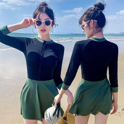 2021 New Korean Women One Piece Swimwear Lace Up Swimsuit Padded Monokini Bikini Ladies Swimsuit Bathing Beachwear Swimskirk