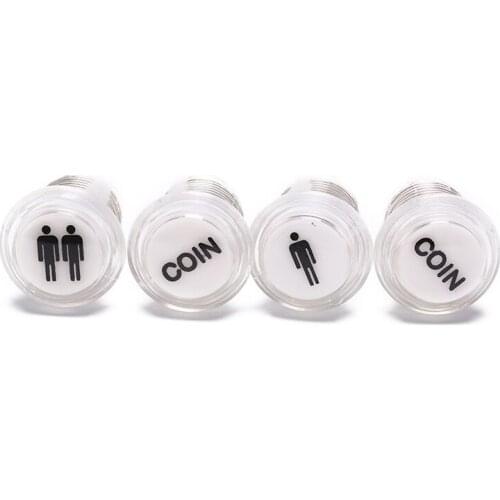 4Pcs 1P/2P Player Start Buttons LED Illuminated Push Button /2x Coin Buttons for MAME / JAMMA / Fighting Games / Arcade