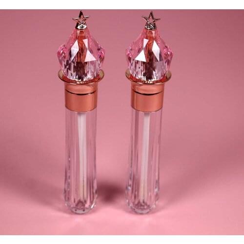 5pcs 5ml Pink Magic Wand Shaped Lip Gloss Tubes Creative Umbrella Shape Lip Gloss Container Refillable Cosmetic Container