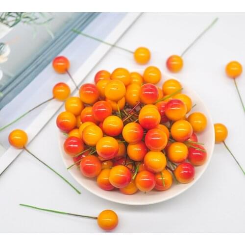 50 Super Pearl Plastic Berry Artificial Flowers Small Berries Cherry Stamens Wedding Christmas Decoration DIY Flower Arrangement