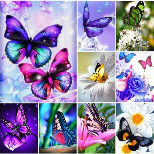 5D DIY Diamond Painting Butterfly Diamond Mosaic Animal Cross Stitch Handmade Rhinestones Pictures Full Drill Gift Home Decor