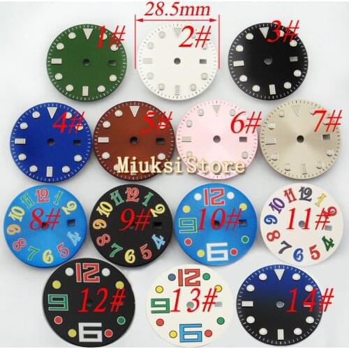 1 pcs 28.5mm watch sterile dials fit ETA 2836 2824 MINGZHU dg2813,DG3804 movement mens watch Watch Accessories