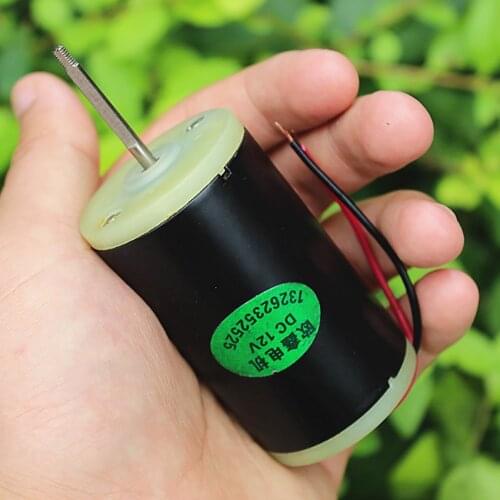 DC12V DC Motor Strong Magnetic Forward and Reverse DC Motor High Speed Motor with Front and Rear Ball Bearing Shaft Dia 3.175mm