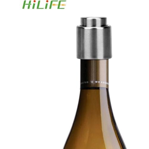 HILIFE Silver Elegant Stainless Steel Liquor Flow Stopper Saver Preserver Sealed Sealer Bottle Stopper Vacuum Wine Stopper