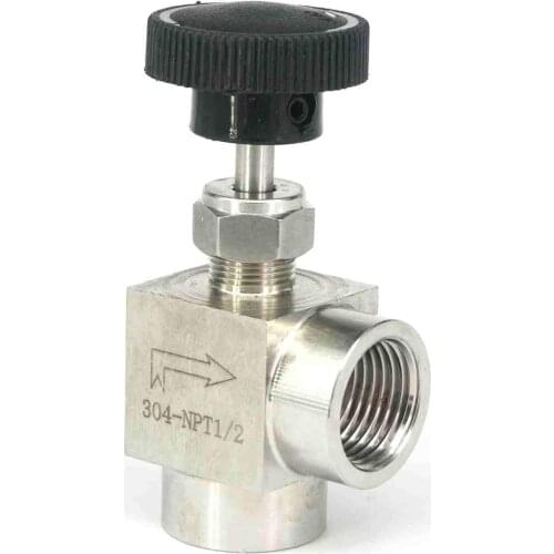 1/2" NPT Female Elbow Needle Valve 304 Stainless Steel Flow Control