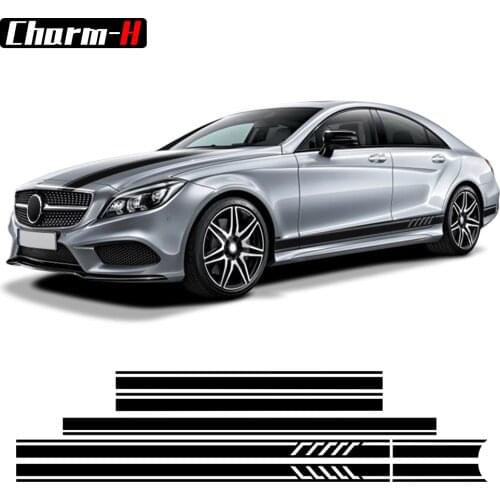 Edition 1 Bonnet Door Side Stripes Skirt Sticker Decal Kit For Mercedes Benz CLS Class W219 C219 W218 C218 X218 C257 CLS63 AMG