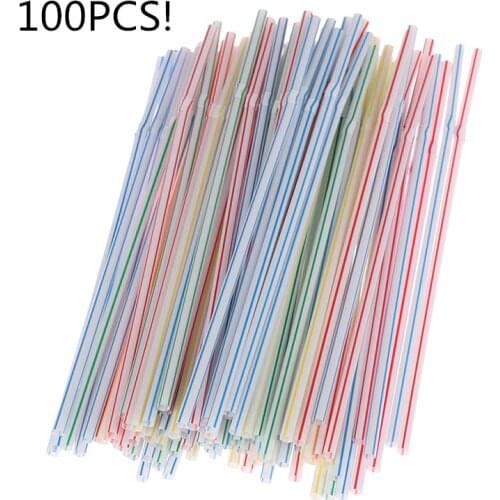 Colorful 1 Set Curved Plastic Drinking Straw Cocktail Wedding Birthday Party Summer Drinking Straws Bar Drink Accessories