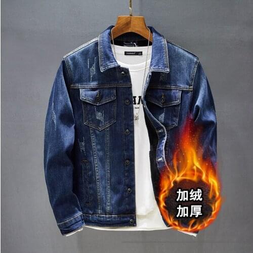 Winter Mens Warm Thicker Fleece Denim Jacket Casual Fashion Handsome Cotton Cowboys Tops Large Size Homme Jean Jackets Overcoat