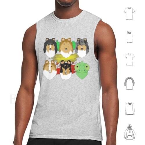 Collie Chameleon Tank Tops Vest Collie Rough Collie Smooth Collie Blue Merle Sable Tricolor Color Headed White White