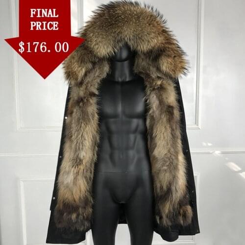 Fur Coat Men parka coats Parka coat jackets with real fur snow jackets Mens winter jackets