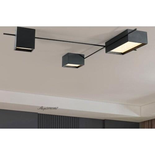 Nordic Led Ceiling Lights Lighting Geometric Square Black Ceiling Lamp Living Room Decoration Bed Room Lights Designer Hanglamp