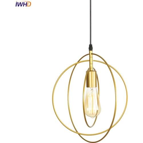 Modern Nordic Pendant Lights Creative Aluminum Circle Pendant Lamp Rotatable Gold Hanglamp For Bedroom Living Room Decoration