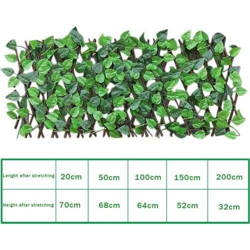 US Garden Fence Decoration Privacy Wood With Artificial Green Leaf Retractable Extension Fencing For Courtyard Home Decoration