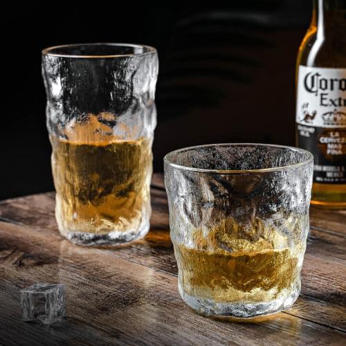 Glacier Pattern INS Wedding Drinking Cocktail Milk Tea Brandy Beer Whiskey Wine Glasses Cup Transparent Coffee Mug Drinkware