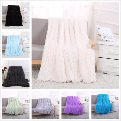 WINLIFE 160*200cm And 130*160cm Super Soft Long Shaggy Fuzzy Fur Faux Fur Warm Elegant Cozy With Fluffy Sherpa Throw Blanket
