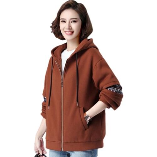 Hooded Sweatershirts Women Coat Fall Winter Clothes New Thicken Womens Loose Cardigan Top Large Size Female Warm Hoodies Jacket