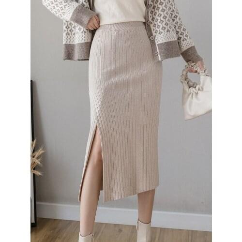 Юбки-карандаши с разрезом TIGENA China At AliExpress