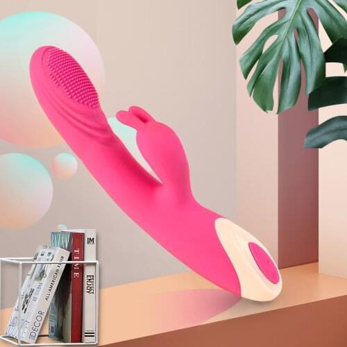 Rabbit ear extension rod female masturbation heating vibrator massage rod g-spot stimulation sex toys for woman
