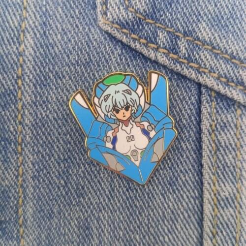 Evangelion Enamel Pin EVA No. 0 Driver Ayanami Brooch Cute Cartoon Anime Girl Badge