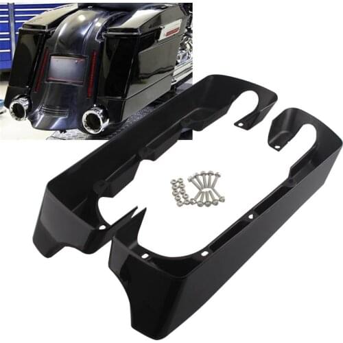 Motorcycle 4" Hard Stretched Saddle Bag Extensions Fit For Harley Touring Road King Electra Street Glide FLH FLT 2014-up