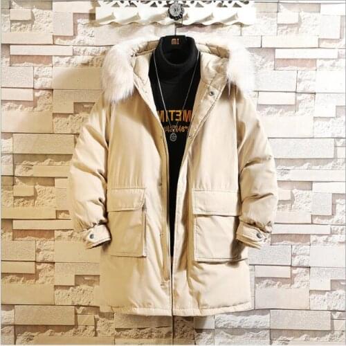2020 Fur Collar Mens Parka Jackets Thick Warm Winter Jacket Men Casual Cotton Coats for Men