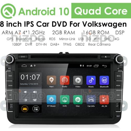 2G 2din 8''android 10 car dvd for VW passat b6 golf 4 5 tiguan polo skoda octavia with steering wheel control car radio gps WIFI