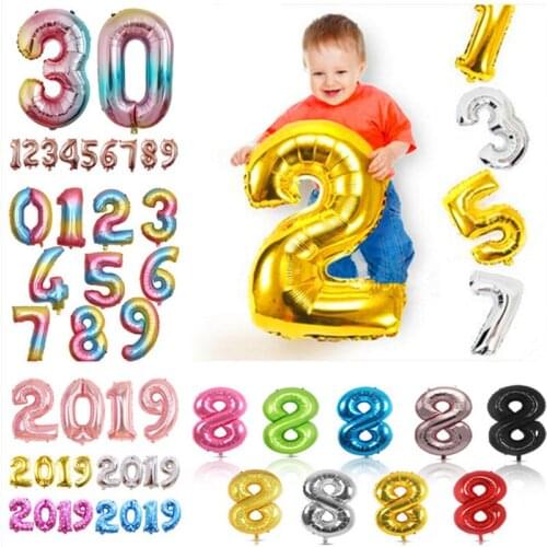 32 inch Number Balloon First Birthday Boy Girl Party Baby Balloon Decoration Birthday Balloons 18 Birthday 50 Birthday Air Balls