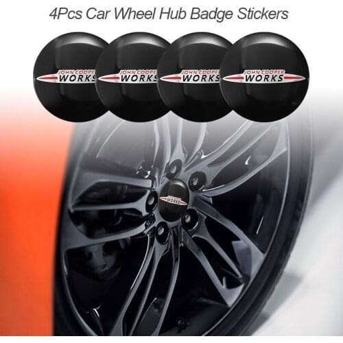 4Pcs 56mm Car Wheel Hub Cap Metal Works Badge Stickers For BMW Mini Cooper F54 F55 F56 F57 R50 R52 R53 R55 R56 Cabrio Coupe JCW