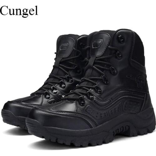 Cungel breathable Outdoor Hiking boots Sneakers men Anti-skid Anti-collision Boots Army Tactical boots Trekking Climbing Shoes