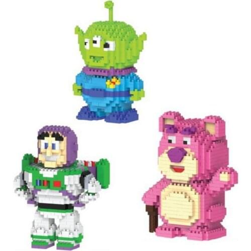 Disney cartoon Toy Story nanobrick figures micro diamond blocks Buzz Lightyear Alien Lotso Lots-o'-Huggin' bear building brick