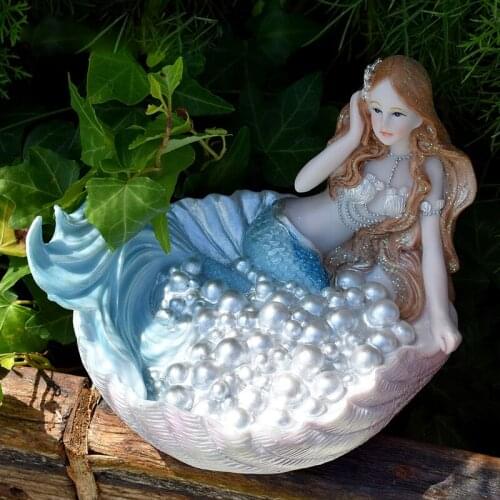 Creative Mermaid resin craft supplies Kawaii Cartoon Animals Fairy garden miniatures Figurines home decoration accessories