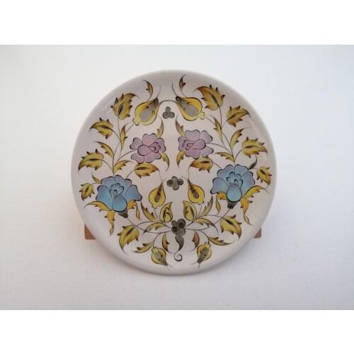 Classic pattern embroidered ceramic plate 18cm- 7in plates trays decorative plate yoga marble tray ceramic bowl decorative tray