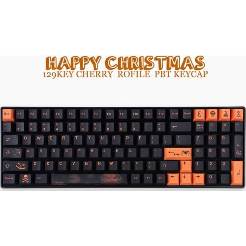 129 Keys PBT Keycaps DYE-SUB Cherry Profile Keycap For Mechanical Gaming Keyboard Christmas Theme Key Caps