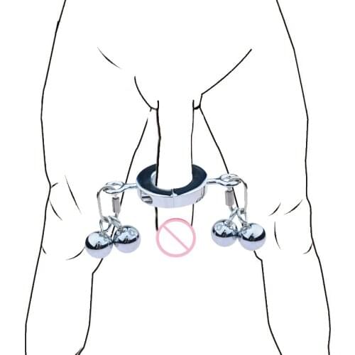 Penis Stretcher Metal Dick Ring Sexual Delay Tool Mens Penis Exerciser Stainless Steel Scrotum Stretcher Male Ring Cock Ring 18