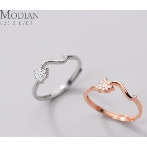 Modian Authentic 925 Sterling Silver Animal Fox Charm Finger Ring Fashion Clear CZ Rings For Women Fine Jewelry Accessories