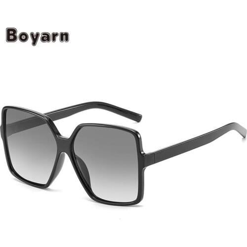 Boyarn 2021 Square Sunglasses Unisex Plastic Frame Plastic Lens Black Sun Glasses Male Oculos Brand Designer UV400
