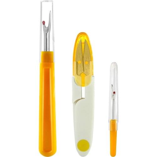 2Pcs Seam Ripper and Thread Remover Kit,Sharp Seam Thread Remover Stitch Unpicker with Ergonomic Handles for Needle Work Pattern