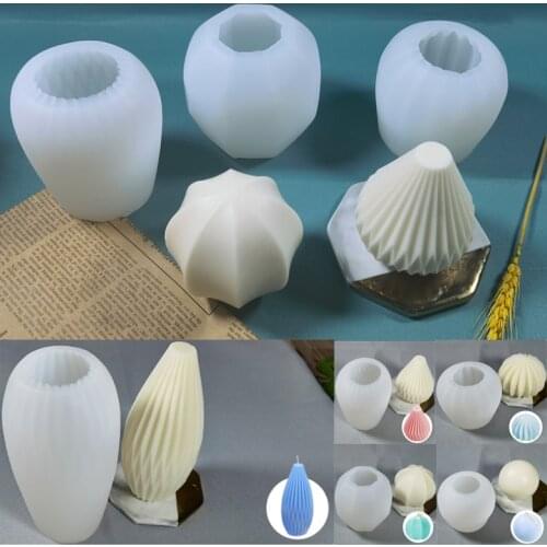 Newest 3D Flower Vase Shape Candle Mould for Diy Handmade Soap Aromatherapy Candle Mold Home Decoration