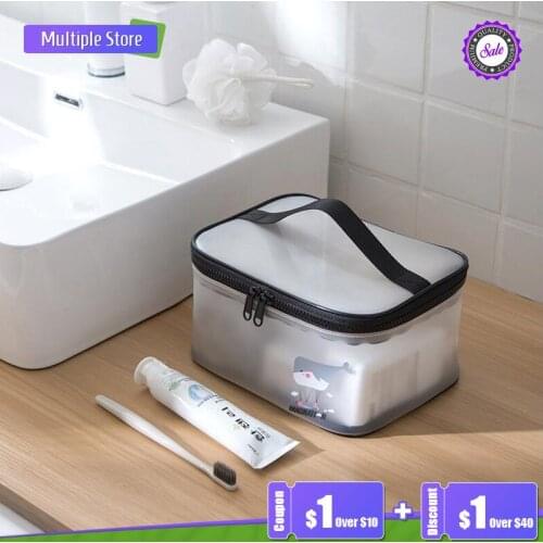 Portable Transparent Make-up Bag Womens Net Travel Cosmetics Storage Box Small Wash Bag Make Up Makeup Cosmetic Organizer