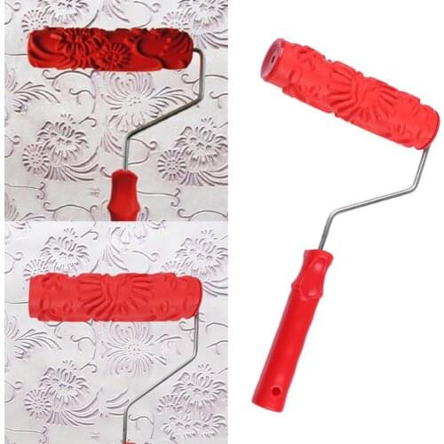 Home Improvement Decor Tool Wall Paint Roller Painting Tool Rubber Floral Pattern Paint Roller