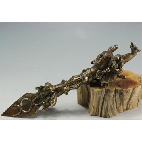 RARE BUDDHIST VAJRA PESTLE JIANGMO FREE SHIPPING SPECIFICATION: ABOUT 36.5 CENTIMETERS LONG WEIGHT: WEIGHT ABOUT 0.7KG