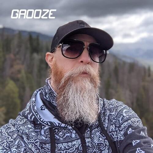 GAOOZE Oversized Aviator Square Mens Sunglasses for Women Decorative Vintage Car Driving Glasses Fishing Shades Eyewear YJ025