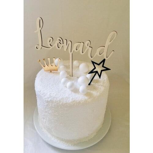 Personalized Name wooden/Acrylic Cake Topper,Custom Happy Birthday Cake Topper Party Decoration Kids Birthday Party Supplies