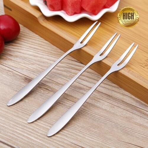 1-10 Pieces Stainless Steel West Tableware Fruit Fork Sign Small Fork Cake Dessert Fruit Fork Kitchen Accessory