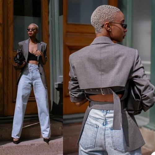 New Designed Women Blazer Notched Lapel Single Breasted Korean Style High Quality Jacket Daily Casual Streetwear