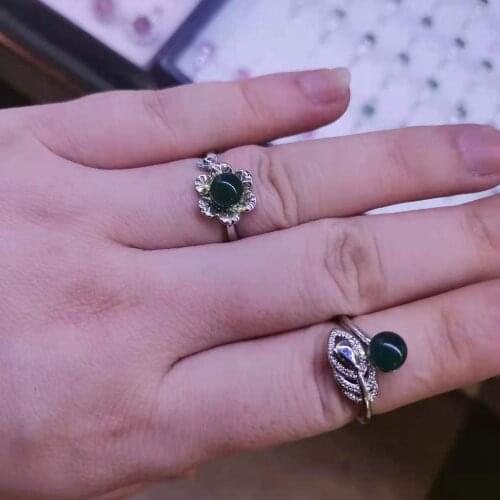 Pure natural blue amber ring s925 sterling silver size adjustable zircon luxury gemstone bijoux femme aliança de namoro anillo