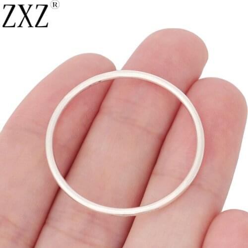 ZXZ 20pcs Tibetan Silver Tone Hollow Open Round Circle Charms Pendants DIY Necklace Earring Connector Jewelry Making Accessories