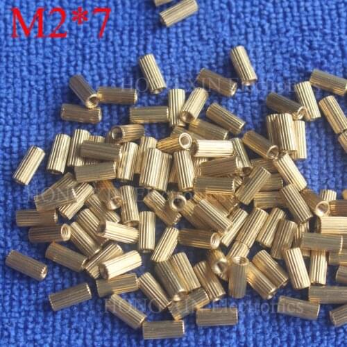 M2*7 1Pcs Brass Spacer Standoff 7mm Female To Female Standoffs column cylindrical High Quality 1 piece sale
